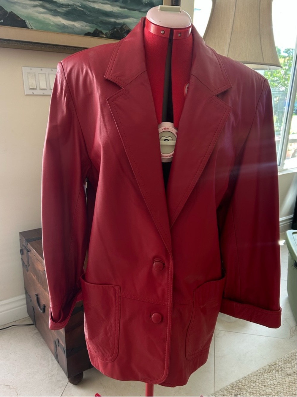 Vintage 80/90s Winlit Wilson Leather Blazer Jacket Women’s Chic Oversized 90s - Picture 3 of 11